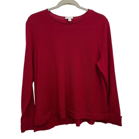 J. Jill Sweaters - J Jill Merino Wool Sweater Large Washable Long Sleeve Button Trim Cuffs